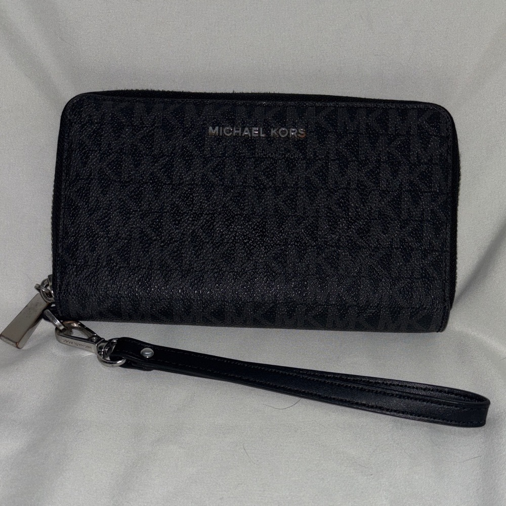 Michael Kors Black Logo Wristlet